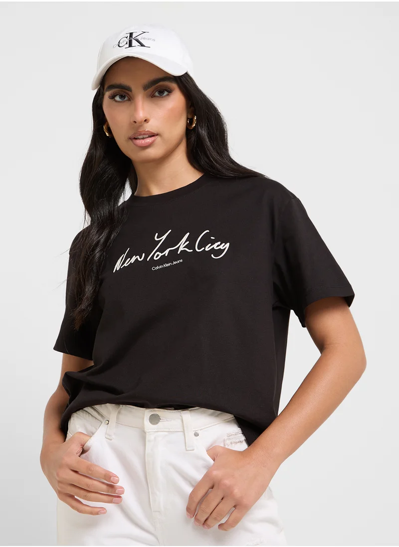 كالفن كلاين جينز Embroidered Nyc Relaxed Tee