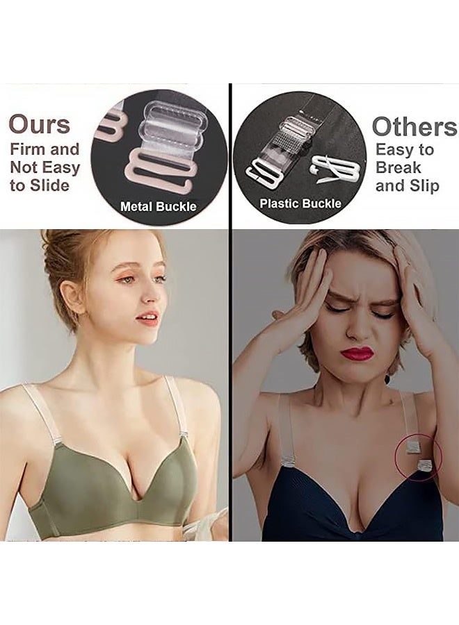 4 أزواج من حمالات الصدر الشفافة، حمالات كتف قابلة للتعديل، أقصى طول، حمالات صدر ناعمة مانعة للانزلاق - Image 4