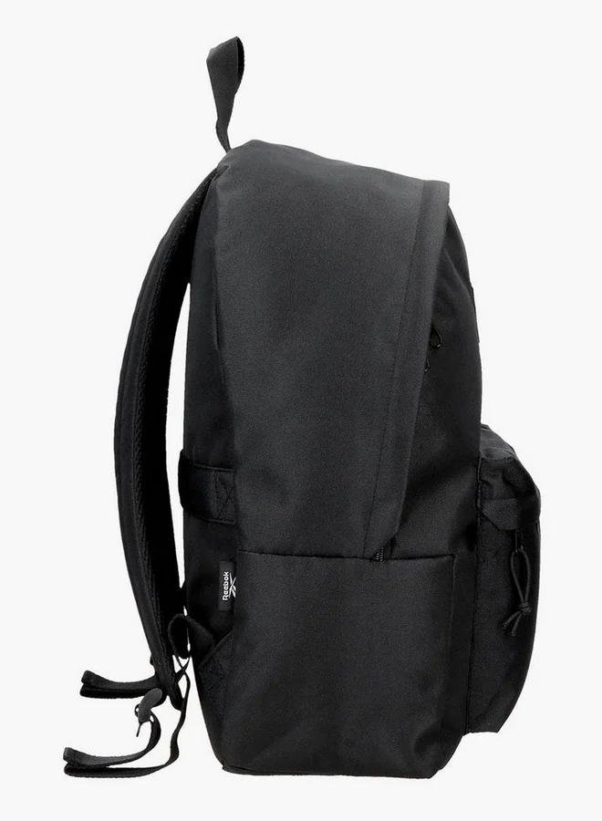 Reebok Logo Print School Backpack with Adjustable Straps and Zip Closure - 38x19x43 cm