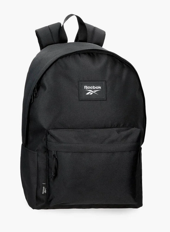 Logo Print School Backpack with Adjustable Straps and Zip Closure - 38x19x43 cm