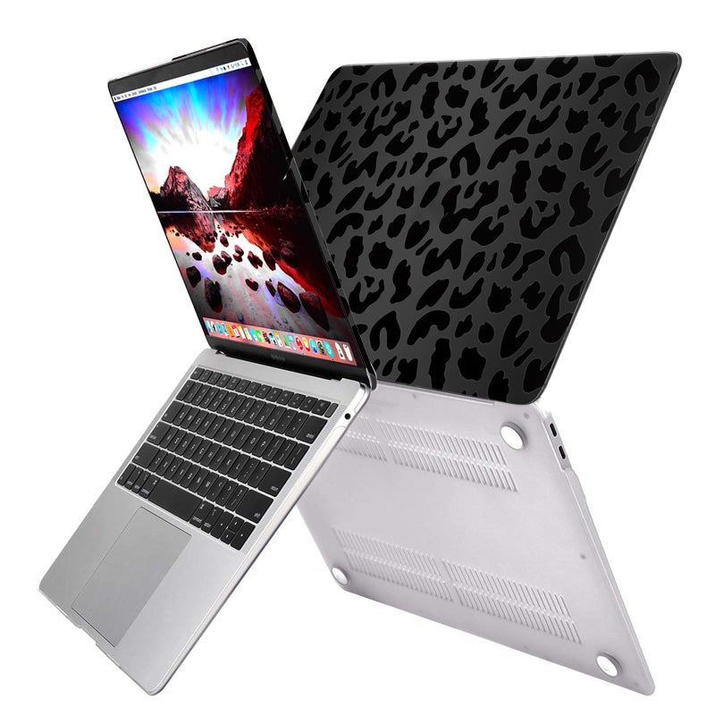 GABraden Compatible with MacBook Air 13 inch Case,2020 2019 2018 Release,(A2337 M1 A2179 A1932),with Touch ID and 2 Pack Keyboard Protectors,Laptop Plastic Hard Shellï¼ˆBlack Leopard Cheetah Patternï¼‰ - Image 3