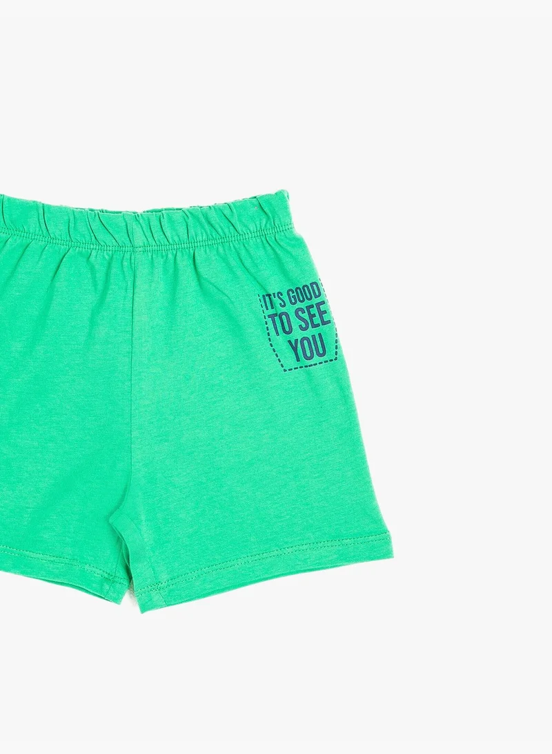 كوتون Printed Medium Rise Basic Shorts