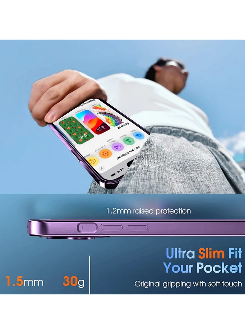 Wtech TPU Magsafe With Large Finger Hand Ring Grip Raised Bavel Camera Hole Luxury Plating Case Cover For Apple iPhone 15 Plus 2023 Eggplant Purple - Image 5
