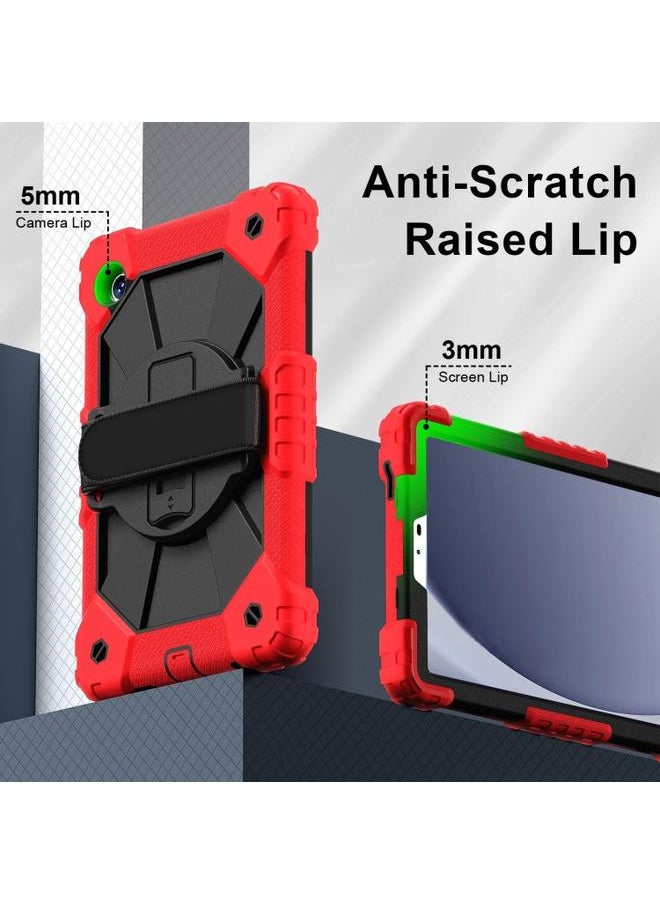 Green Tiger - For Samsung Galaxy Tab A9 X115 Contrast Color Robot C2 Silicone Hybrid PC Tablet Case(Red Black) - Image 1
