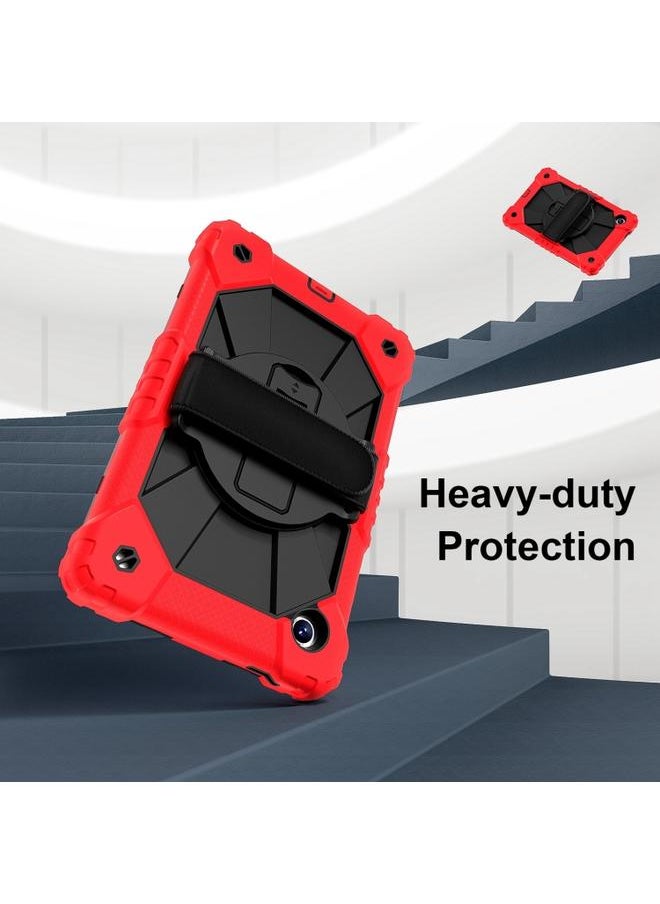 Green Tiger - For Samsung Galaxy Tab A9 X115 Contrast Color Robot C2 Silicone Hybrid PC Tablet Case(Red Black) - Image 1