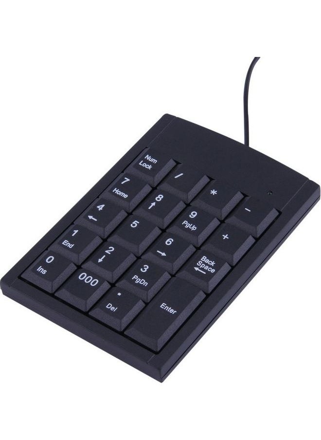 دوسالا - لوحة مفاتيح رقمية سلكية صغيرة،  مزودة ب19 مفتاحا ومنفذ USB. أسود - Image 1