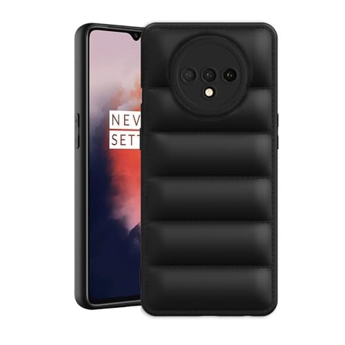 Plus Puffer Case Camera Protection Soft Back Cover for OnePlus 7T - Black - Image 1