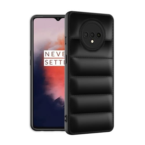 Plus Puffer Case Camera Protection Soft Back Cover for OnePlus 7T - Black - Image 2