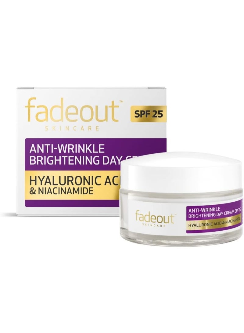 fadeout Fade Out Anti-Wrinkle Brightening Day Cream-Hyaluronic Acid & Niacinamide-Spf25-Reduce Fine Lines & Wrinkles-Brightens & Evens Skin Tone For Bright, Radiant And Youthful Complexion-Softens Skin-50Ml - Image 1