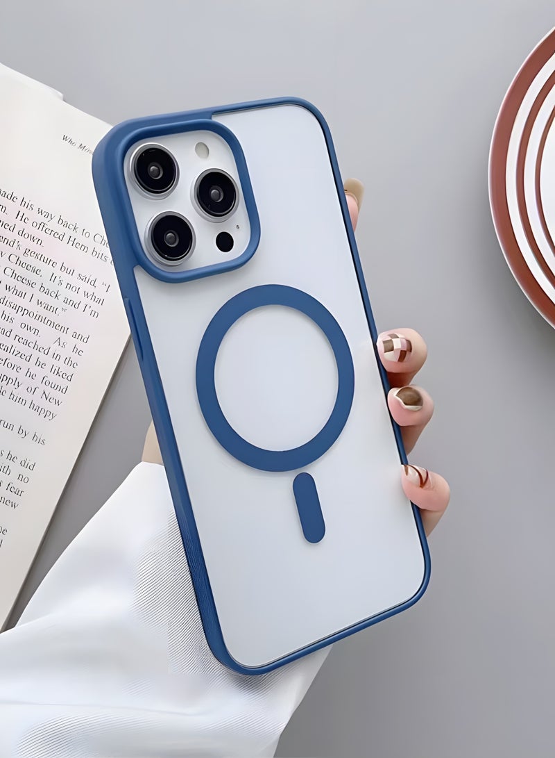 Magsafe Case for iPhone 12 Pro Max Magsafe Clear Cover Magnetic Wireless Charging Support, Shockproof Protection, Scratch-Resistant for iPhone 12 Pro Max - Navy Blue - Image 2