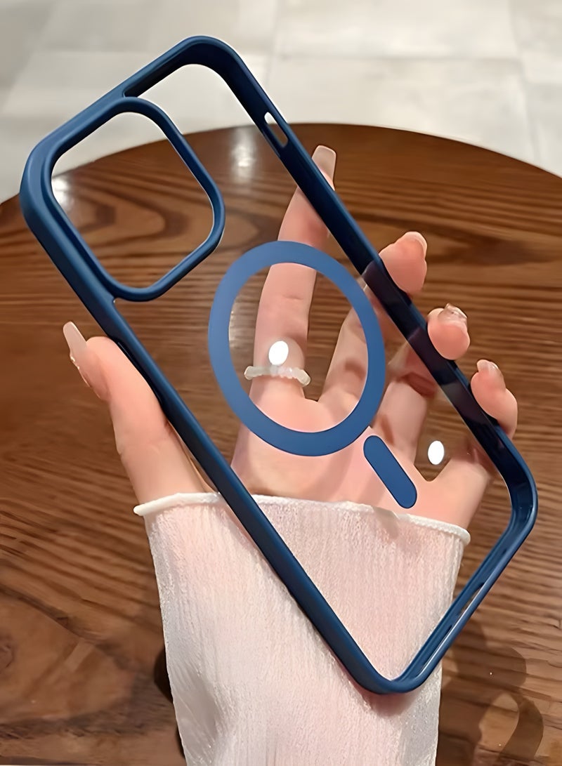 Magsafe Case for iPhone 12 Pro Max Magsafe Clear Cover Magnetic Wireless Charging Support, Shockproof Protection, Scratch-Resistant for iPhone 12 Pro Max - Navy Blue - Image 3