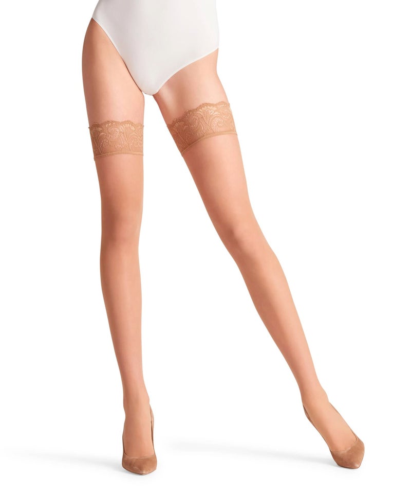 FALKE Women's Matte Deluxe 20 Denier Thigh Highs, Lace Trim Tops with Non Slip Grips, Fine Sheer Transparent, Nylon, 1 Pair - Image 2