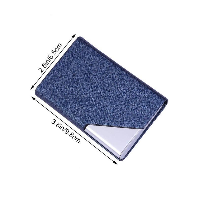 Stainless Steel Leather Business Card Holder Compact Credit Card Organizer Case - Image 3