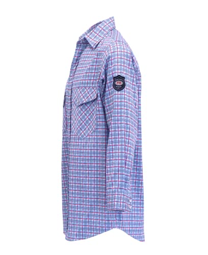 BOCOMAL FR Shirts Flame Resistant NFPA2112/CAT2 6.5oz Light Weight Printed Fire Retardant Plaid Shirt - Image 2