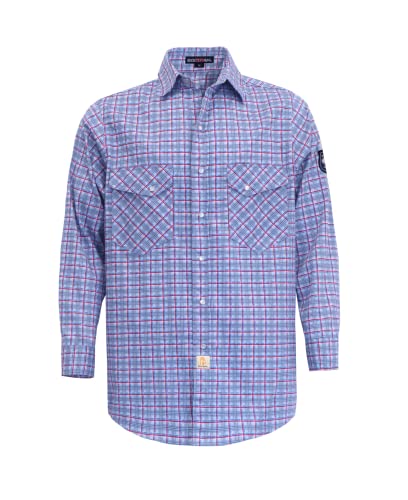 BOCOMAL FR Shirts Flame Resistant NFPA2112/CAT2 6.5oz Light Weight Printed Fire Retardant Plaid Shirt - Image 1