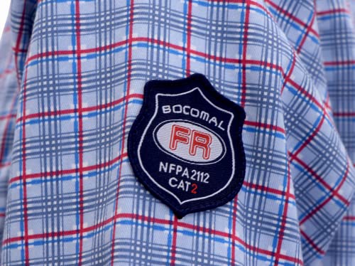 BOCOMAL FR Shirts Flame Resistant NFPA2112/CAT2 6.5oz Light Weight Printed Fire Retardant Plaid Shirt - Image 5