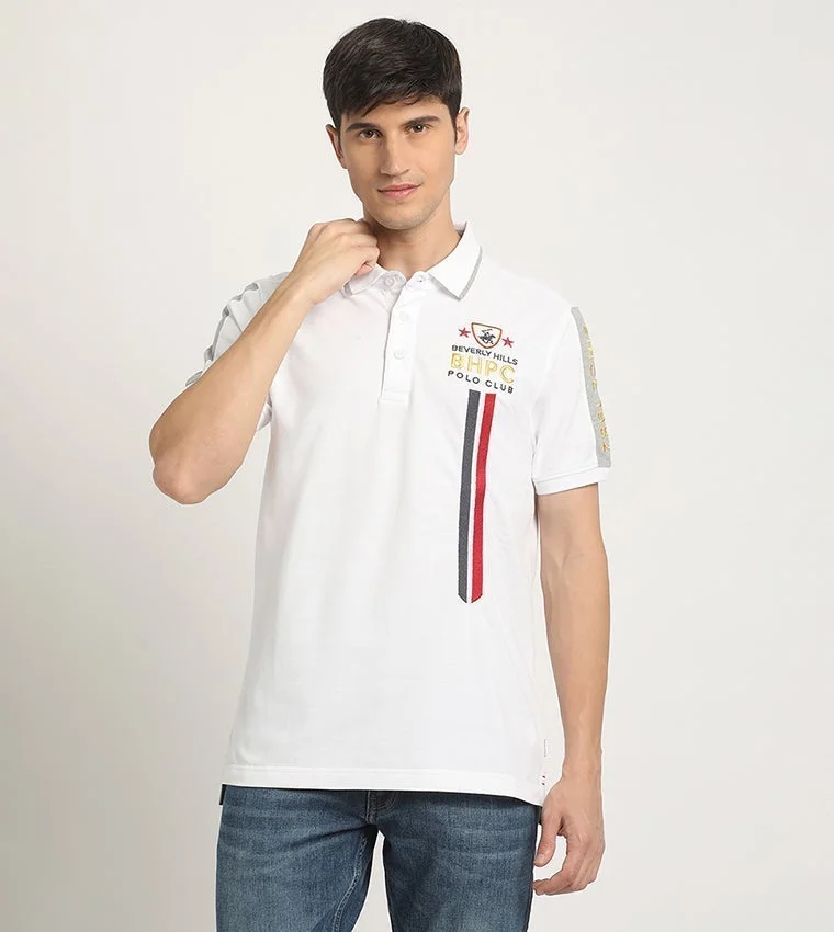 Logo Embroidered Contrast Trim Polo T-Shirt