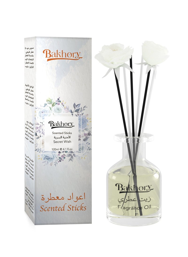 Bakhory Air Freshener Secret Wish Reed Diffuser Set, Long Lasting Aromatherapy Sticks, 120ml 4.1 Fl. Oz - Image 1