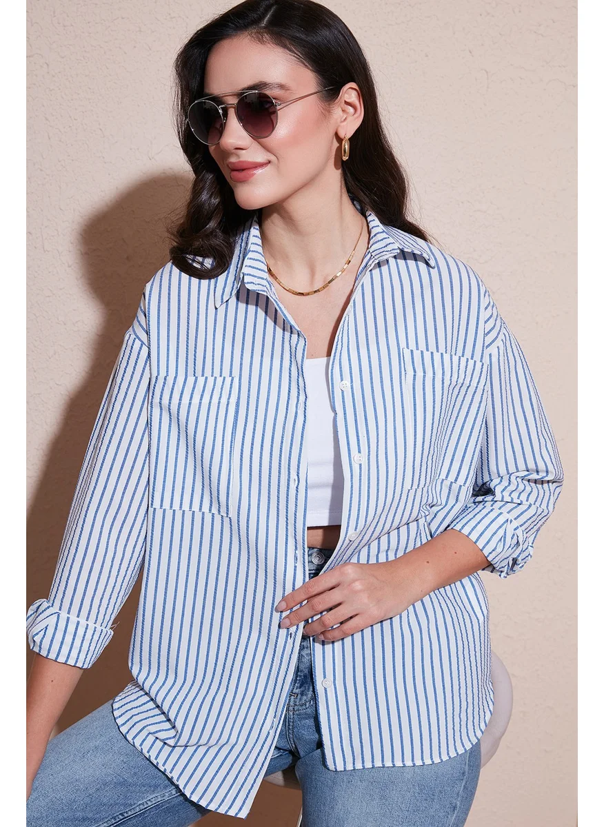 Lela Regular Fit Long Sleeve Striped Shirt Women's Shirt 6772875