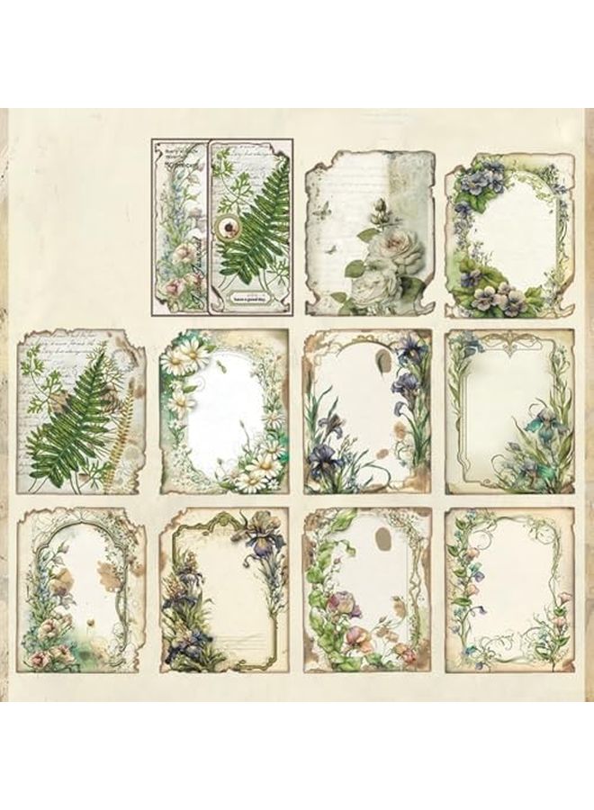 ورق سكراب بوكينج كلاسيكي 30 ورقة أخضر عجائب الخمس لصنع بطاقات المجلة - Image 1