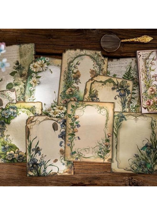 ورق سكراب بوكينج كلاسيكي 30 ورقة أخضر عجائب الخمس لصنع بطاقات المجلة - Image 3