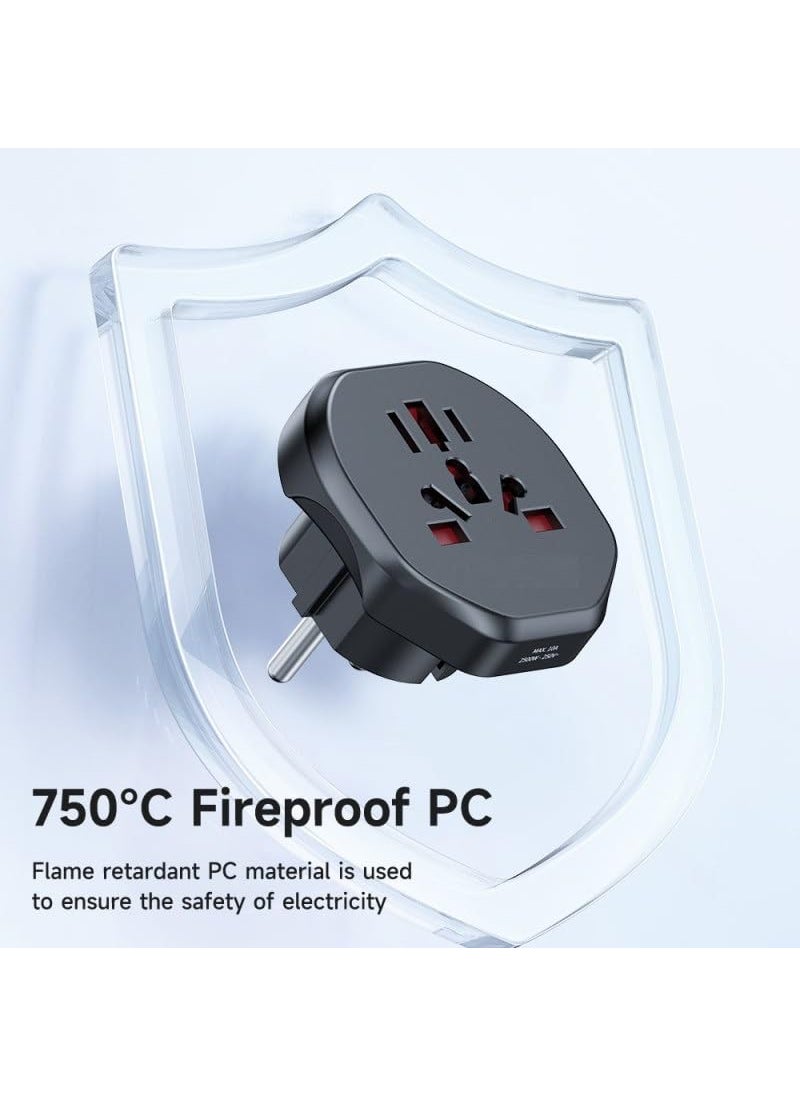 Universal Travel Adapter 2500W Universal Socket UKEUUSAU Travel Adapter