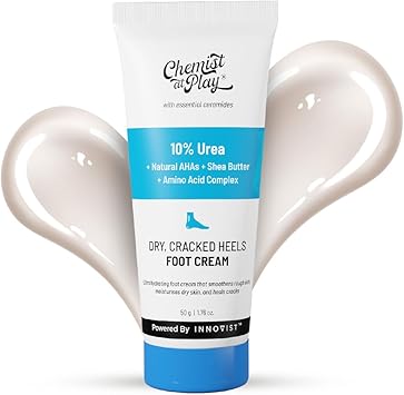 Chemist at Play Foot Cream for Cracked Heels Diabetic Foot Up to 24 hours of Moisturization 10 Urea Natural AHAs Nourishment Hydration For Dry Cracked Feet Lightweight 50g - Image 1