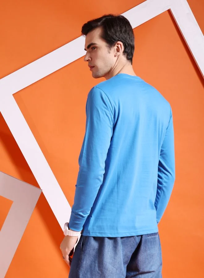 شركة المرآب الهندية Men Slim Fit Solid Round Neck Tshirt