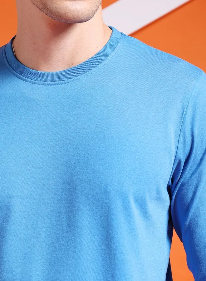 شركة المرآب الهندية Men Slim Fit Solid Round Neck Tshirt