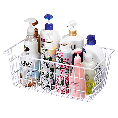 SANNO Freezer Baskets, Pantrty Storage Bins, Farmhouse Metal Wire Organizer for Kitchen Pantry Organizer 14"x11"x6" - Image 5