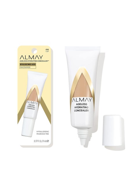Almay AntiAging Concealer Face Makeup with Hyaluronic Acid Niacinamide Vitamin C  E HypoallergenicFragrance Free 010 Light 037 Fl Oz Pack of 1