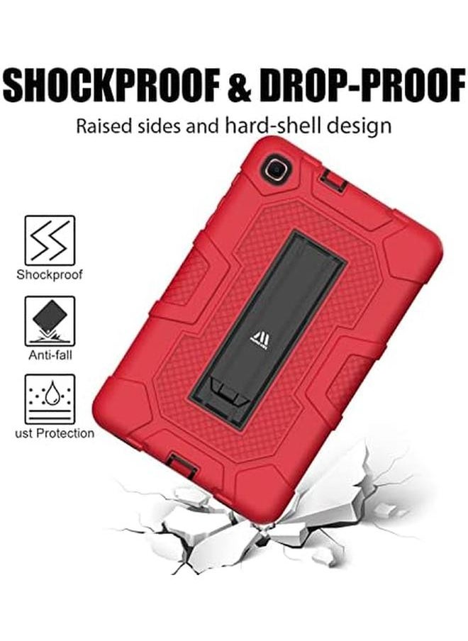 erorex - 3 Layer Slim Heavy Duty Shockproof Rugged Protective Case With Built In Stand For Samsung Galaxy Tab A 8.4 2020 Sm T307 T307U For Kids Friendly Tablet Cover Red - Image 1