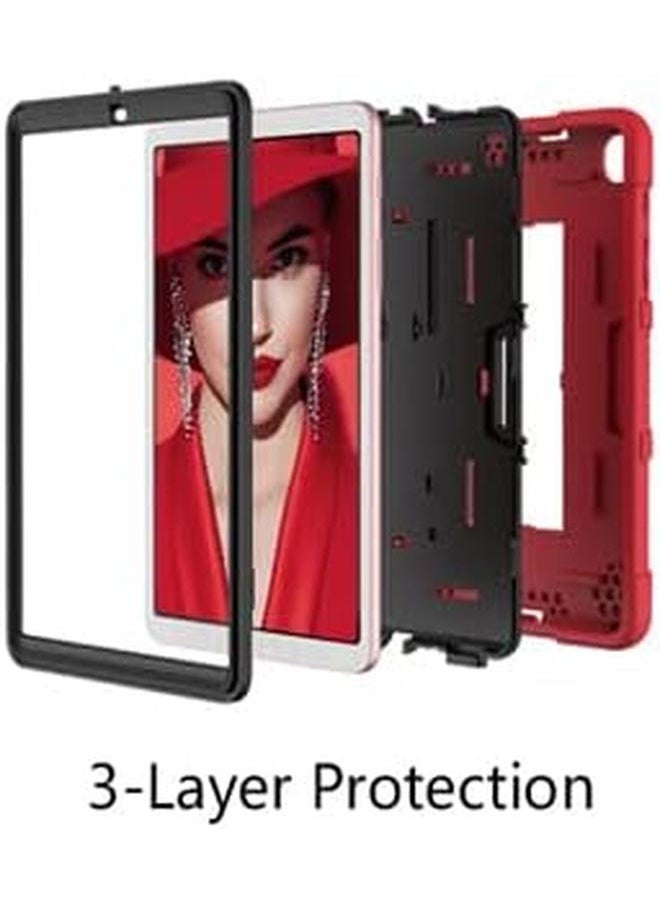 erorex - 3 Layer Slim Heavy Duty Shockproof Rugged Protective Case With Built In Stand For Samsung Galaxy Tab A 8.4 2020 Sm T307 T307U For Kids Friendly Tablet Cover Red - Image 1