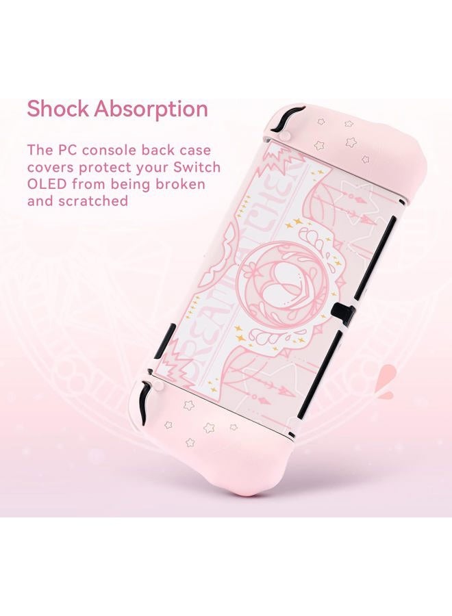 GEEKSHARE Cute Case Compatible with Switch OLED Console and Joy Con- Shock-Absorption and Anti-Scratch Slim Cover Case with Ergonomic Design for Switch OLED Model-- Star Wings (Pink) - Image 3