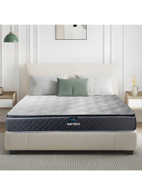 King Size Mattress 27cm Hybrid Bonnell Spring with Pillow Top, Medium Firm King Mattress for Spine Balance, Orthopedic Zoned Support, Mattress King Size Low Motion Transfer, 5-Year Warranty 200Lx180W