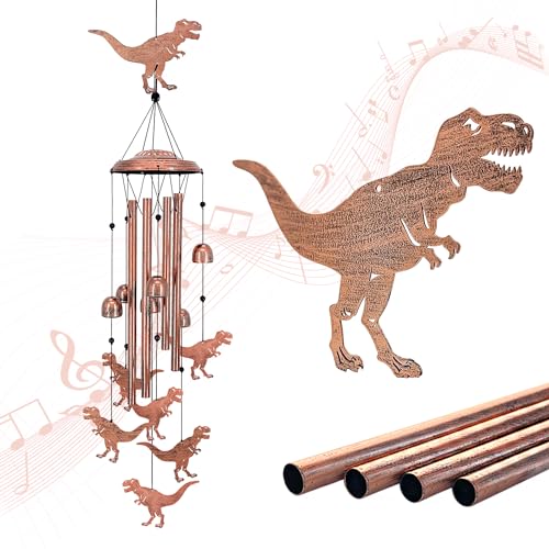 EZTZEN Dinosaur Wind Chimes for OutsideDinosaur Gifts for WomenMenSympathy GiftMemorialFestival Birthday Gifts Metal windchimes OutdoorsIndoorsPatioGarden DecorYard DecorHomePorch - Image 1