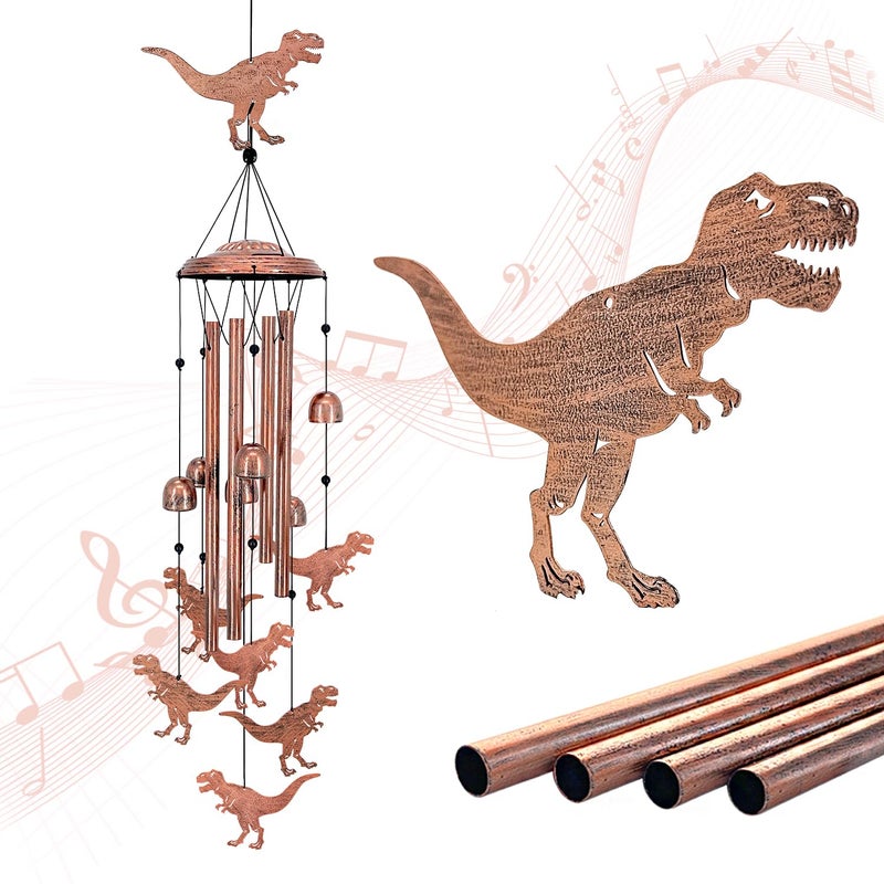 EZTZEN Dinosaur Wind Chimes for OutsideDinosaur Gifts for WomenMenSympathy GiftMemorialFestival Birthday Gifts Metal windchimes OutdoorsIndoorsPatioGarden DecorYard DecorHomePorch - Image 2