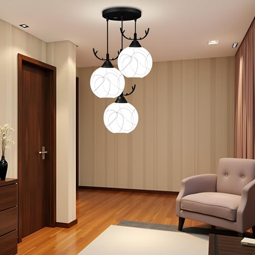 Lyse Decor Ceiling Hanging Light for Living Room, Hanging Lamps for Bedroom, Dining Table and Home Decoration (Round Cluster) - Image 2
