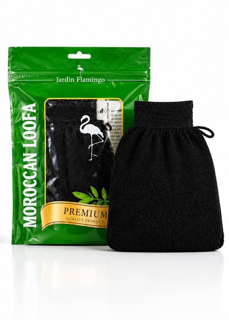 Traditional Moroccan Loofah Exfoliating Glove (Kessa Mitt) – Premium Soft Texture Body Scrub Mitt for Deep Exfoliation & Dead Skin Removal | Reusable Bath Glove for Smooth & Radiant Skin