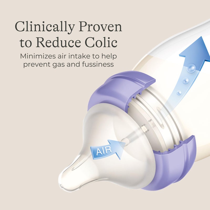 Lansinoh Anti-Colic Baby Bottles, BPA-Free Plastic, 2 Ounces, 2 Count, Extra Slow Flow Nipples (Size XS), Breastfeeding Bottle with NaturalWave Design - Image 4