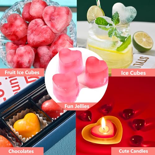Copzievkae Mother's Day Chocolate Molds, 2 Inch Heart Silicone Molds, Silicone Heart Muffin Pan 24 Cavities Hearts Shaped Cake Pans For Chocolate Jelly Pudding, Tartlets, Rose, 2 Pack - Image 5