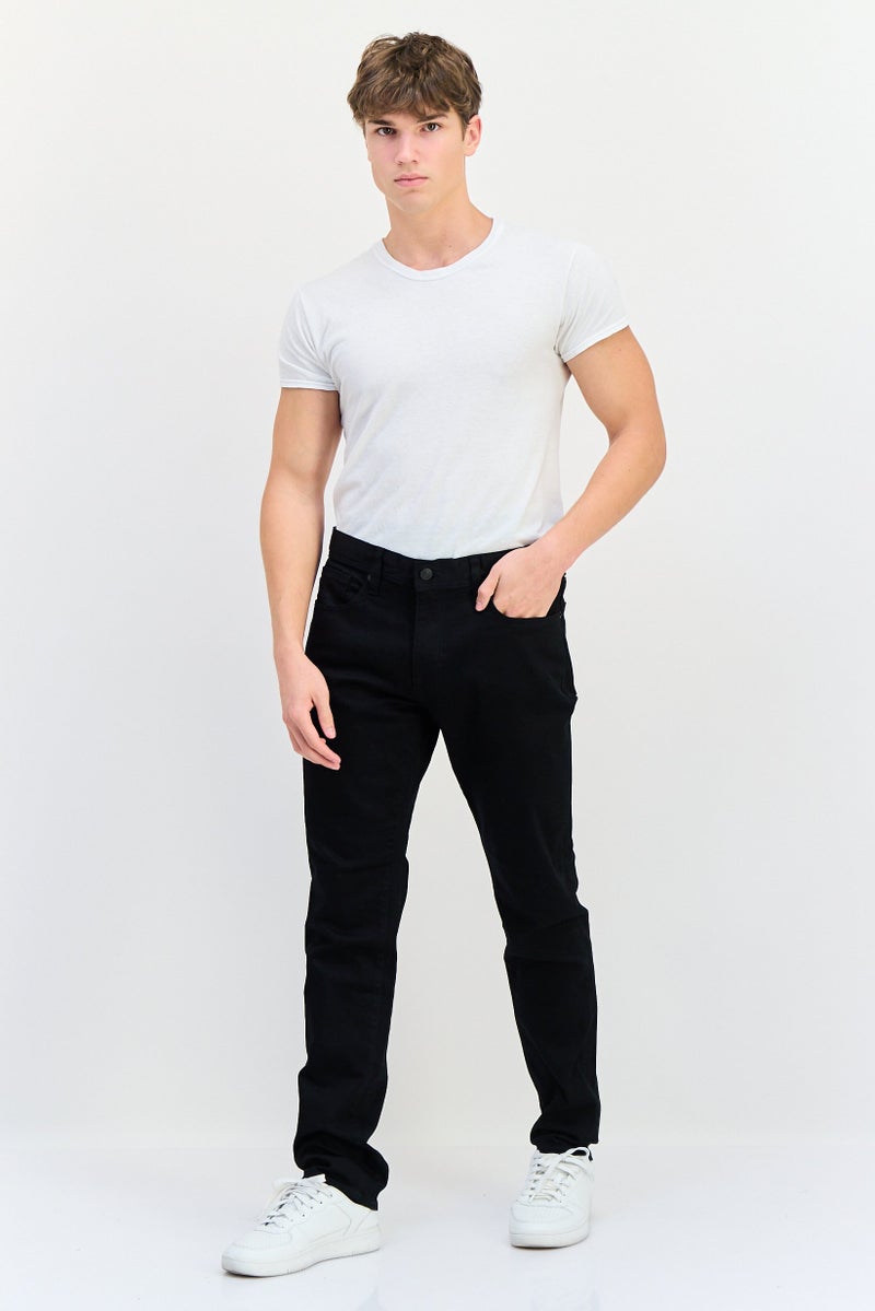 Selected Homme Men Slim Fit Solid Denim Jeans, Black - Image 2