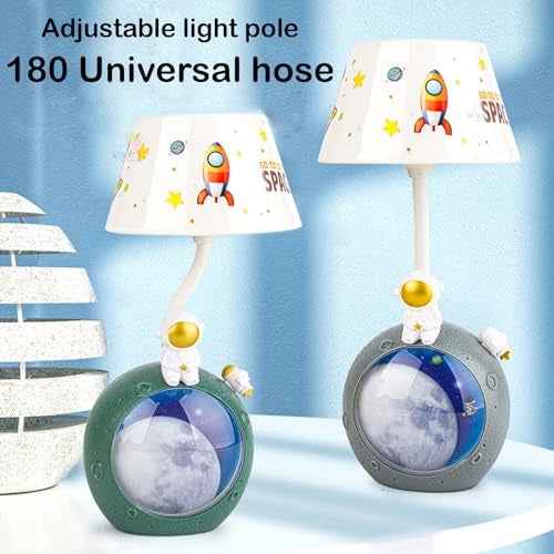 WISHKEY Space Theme Study Lamp, LED Desk Lamp with Adjustable Brightness Modes, USB Rechargeable with in-Built Battery, 360° Flexible Hose, Table Night Lamp for Kids, Yellow, (Pack of 1) - Image 5