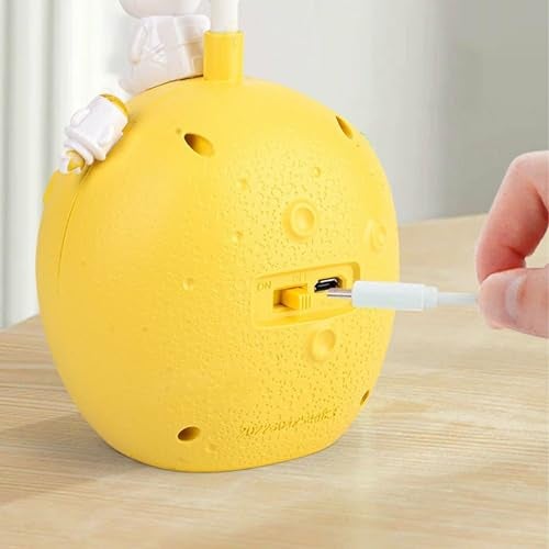 WISHKEY Space Theme Study Lamp, LED Desk Lamp with Adjustable Brightness Modes, USB Rechargeable with in-Built Battery, 360° Flexible Hose, Table Night Lamp for Kids, Yellow, (Pack of 1) - Image 4