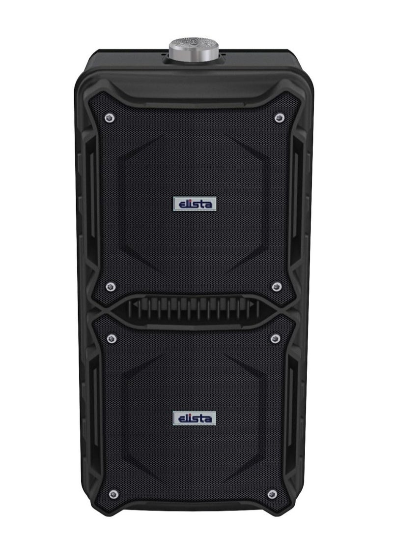 إليستا - ELS-MusiKing 1600 Portable 16 W Bluetooth Party Speaker with Wired Mic, TWS Feature, Built-in Mobile Holder & FM/Aux/USB/TF Card Connectivity, 5 Hr Playback (Black) - Image 1