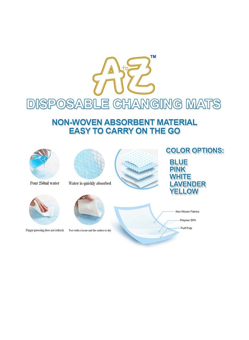 STAR BABiES A to Z  Disposable Changing Mats - 45 x 60cm - Large Pack of 70 - Blue/Pink/White-Rainbow - Image 3
