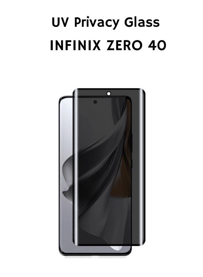 Privacy Screen Protector for Infinix Zero 40, UV Protection, Fingerprint sensor compatible - Image 1