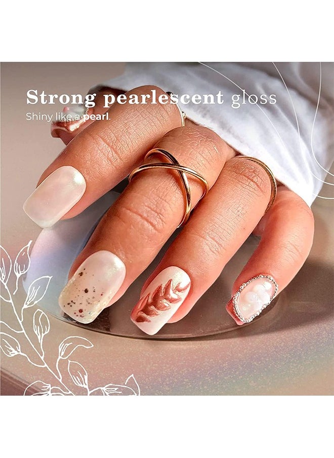 HY - 7 Colors White Pearl Chrome Nail Powder Kit,Aurora Metallic Nail Powder Holographic Mirror Gradient Effect Chrome Powder,Iridescent Pearlescent Shell Powder Glitter Nail Pigment Powder for Nails Art - Image 1
