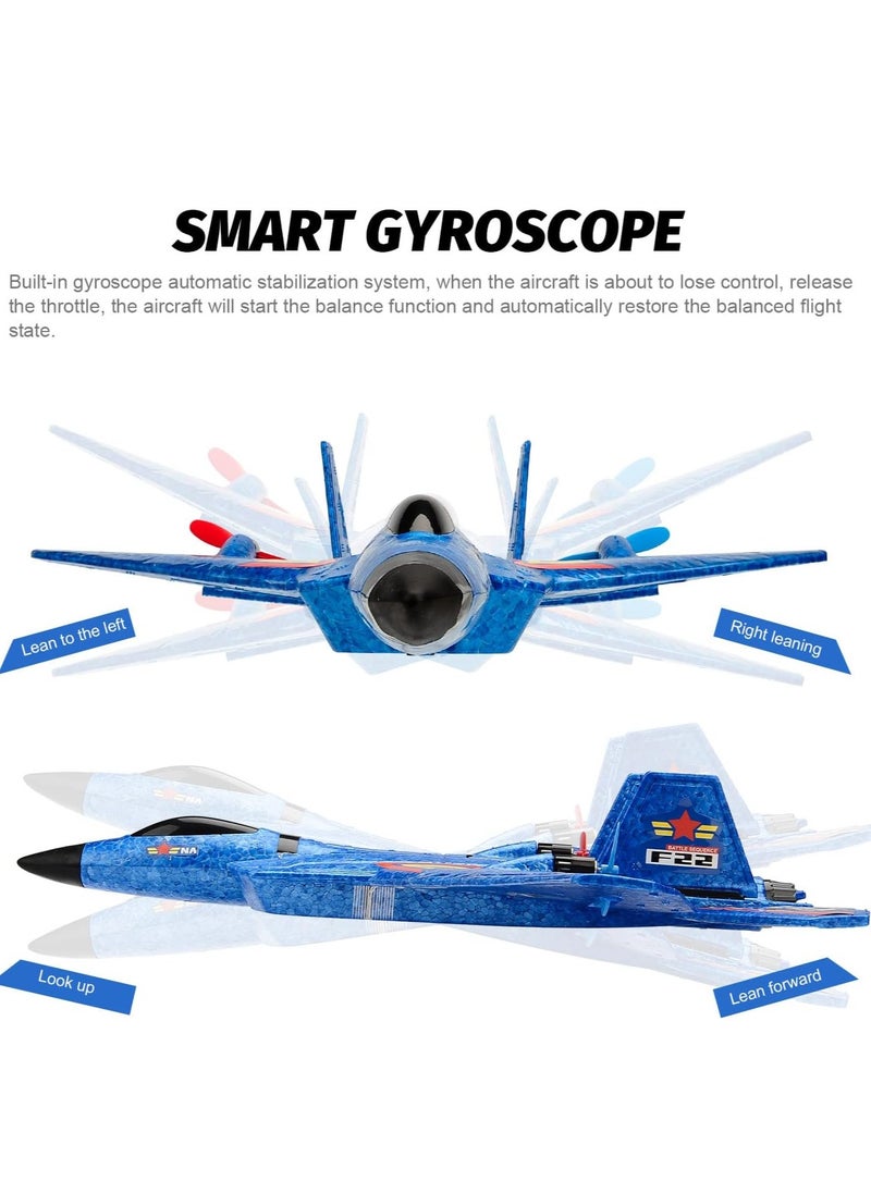 Foam Fighter Plane Toy F22 with 2.4GHz 2 Channel Remote Control, Ready to Fly with LED Light, RC Airplane for Beginners Adults Kids Boys Age 8-12, High Speed ​​Jet Plane  - Image 5