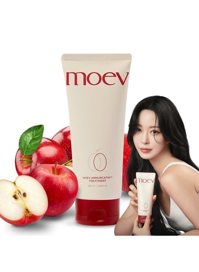 MOEV ANNURCATIN Hair Treatment Mask | Korean Apple Hair Care for Deep damage repair | Sulfate-Free | Thickening & Moisturizing conditioner for damaged, thin, dry hair (6.76 fl.oz, apple & vanilla) - Image 1